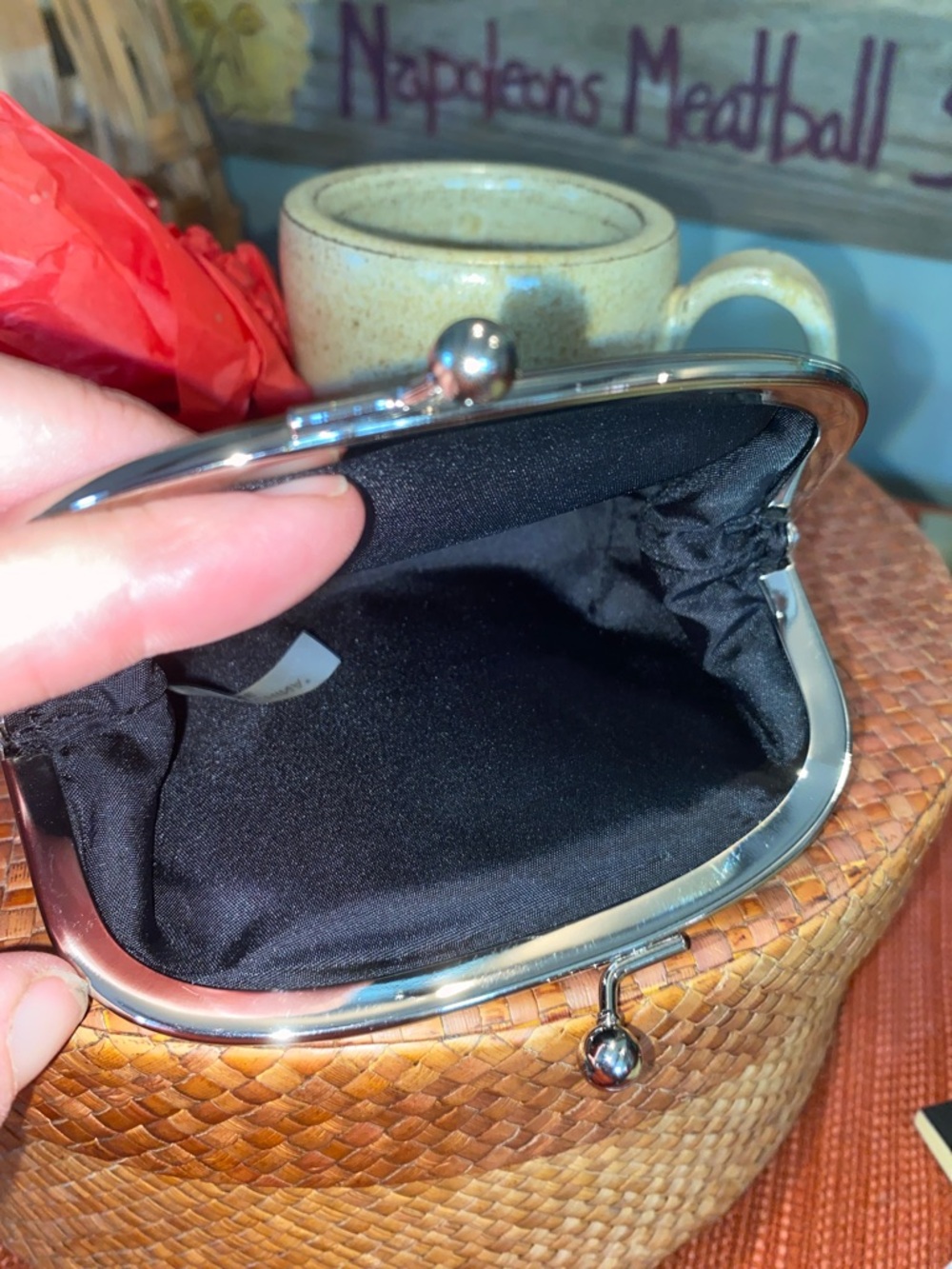 Coach Black Patent Leather Kiss-Lock Change Cosmetic Pouch Purse - Picture 5 of 11